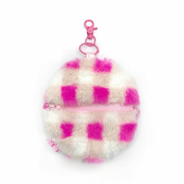 JCC 粉紅野餐格圓圓零錢包掛飾