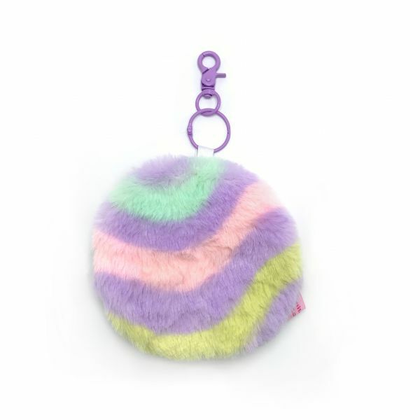 JCC 粉紫波浪圓圓零錢包掛飾