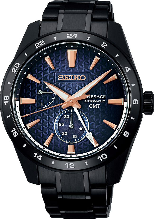 萬年鐘錶 - SEIKO Presage  限量曙 破曉紫色天空GMT麻葉紋機械男錶 SPB361J1 / 6R64-00L0SD  錶徑42.2MM