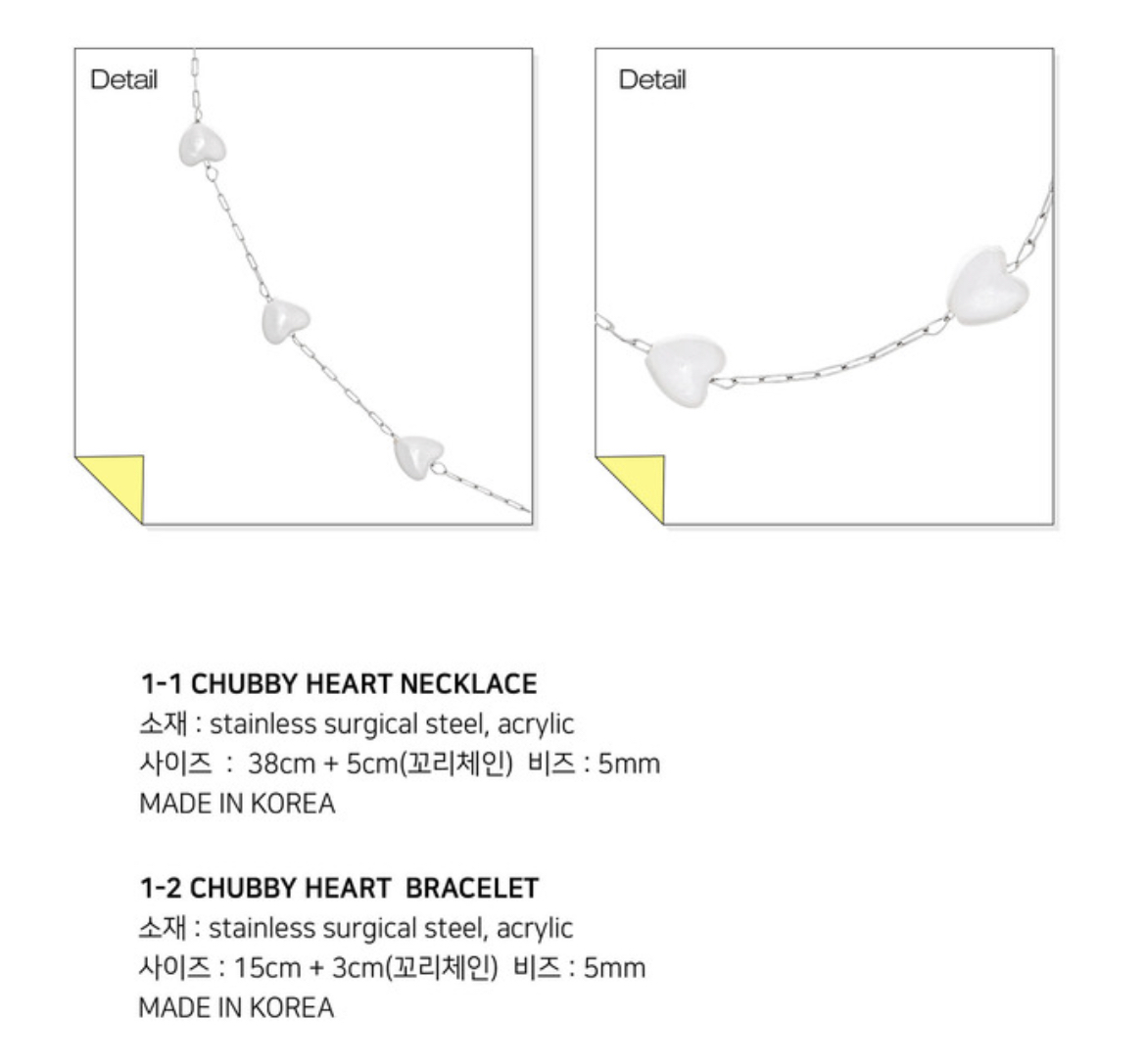 Almost Blue - CHUBBY HEART NECKLACE / BRACELET