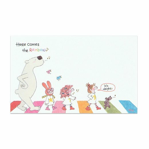 COCO醬 彩虹來了 8枚凸版印刷小卡片｜日本Greeting Life