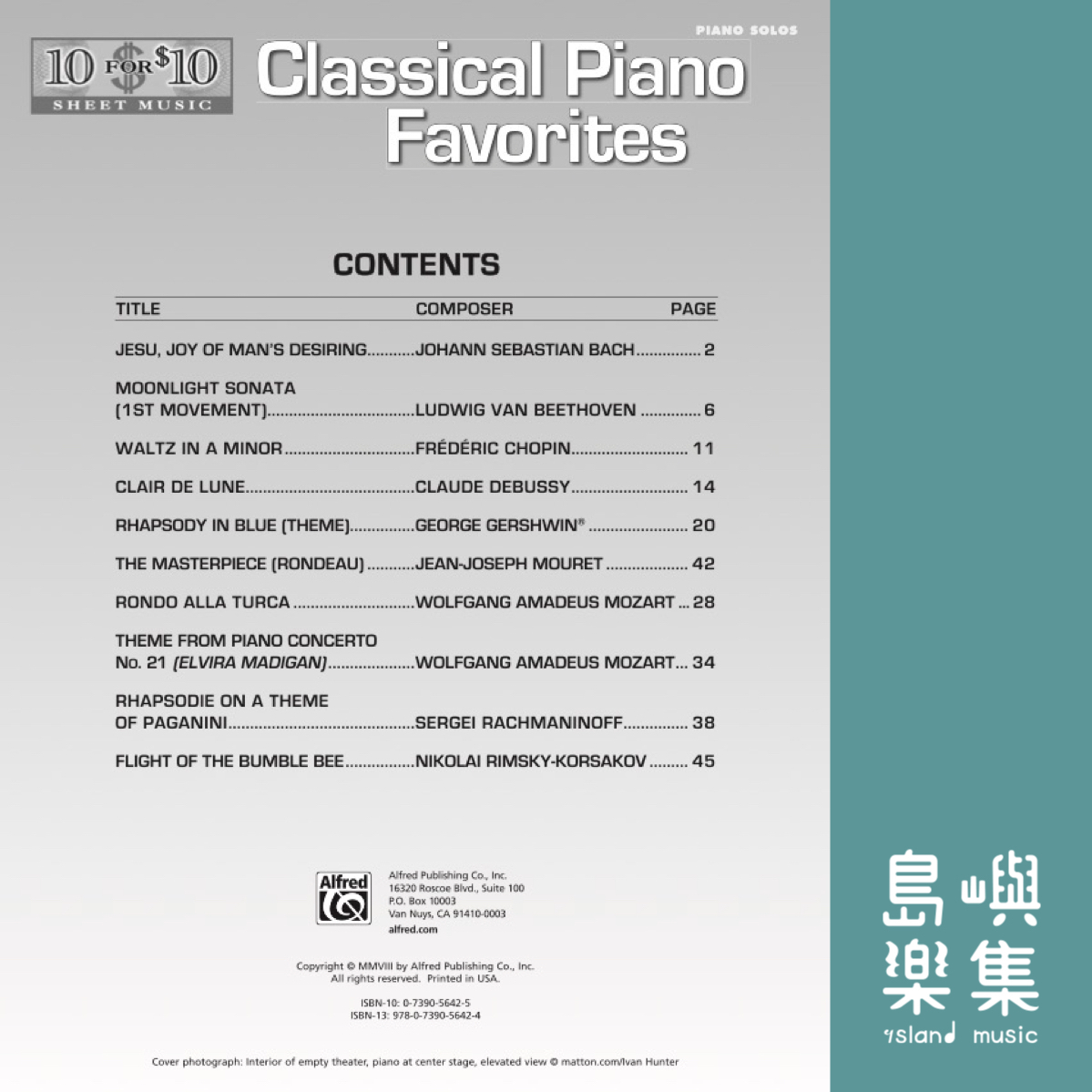 10 for 10 Sheet Music: Classical Piano Favorites: Piano Book