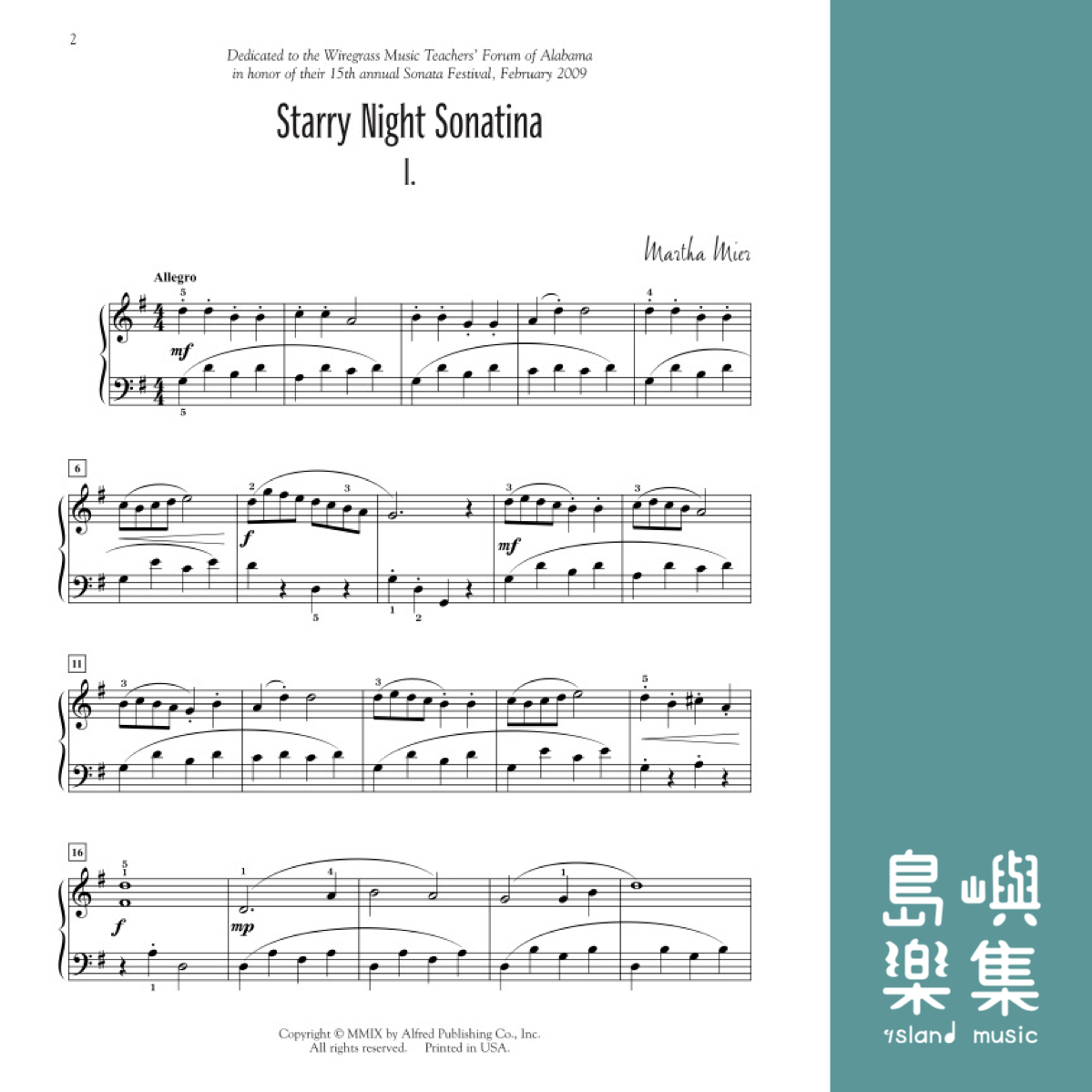 Starry Night Sonatina: Piano Sheet