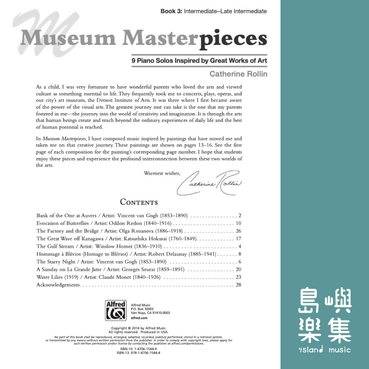 Museum Masterpieces, Book 3: Piano Book