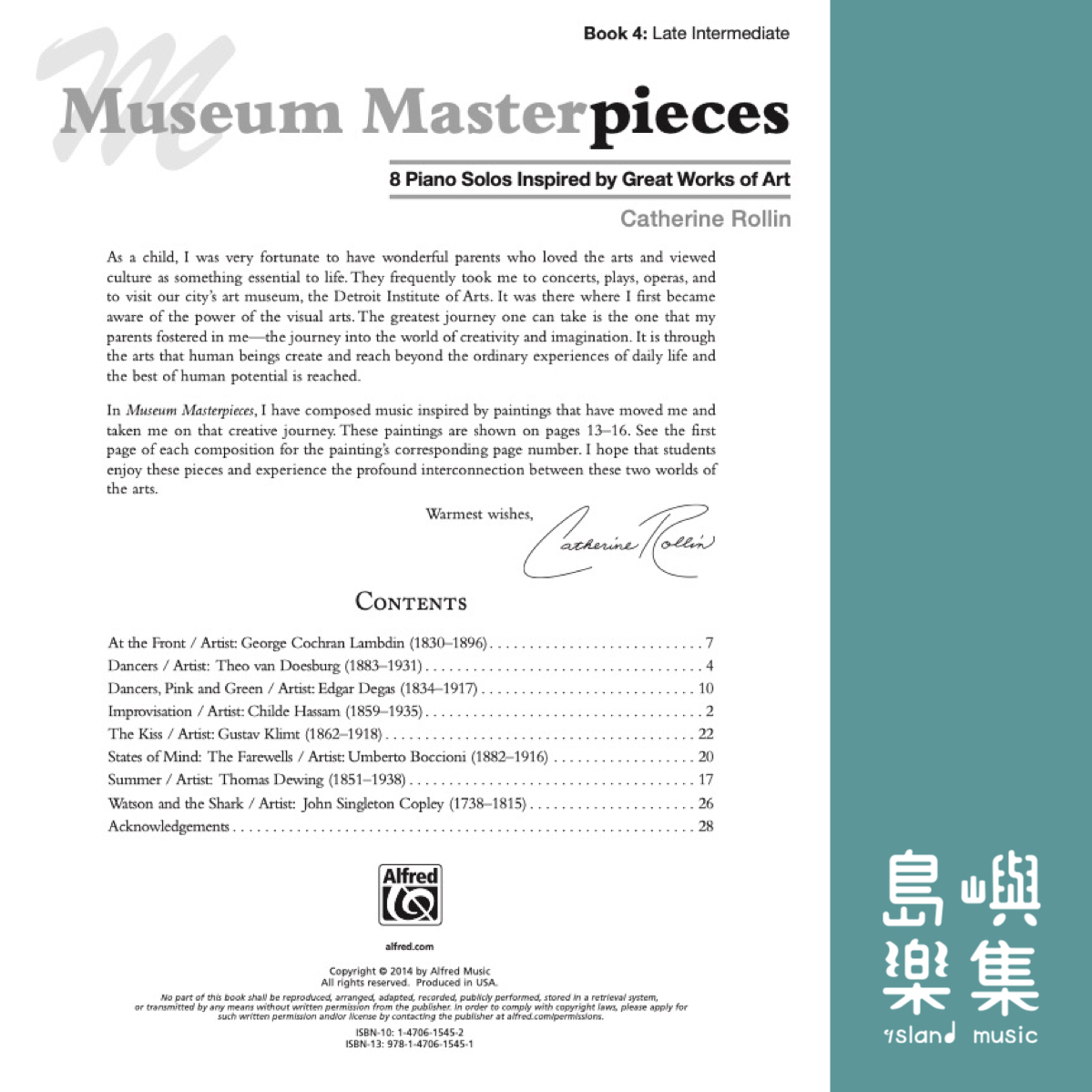 Museum Masterpieces, Book 4: Piano Book