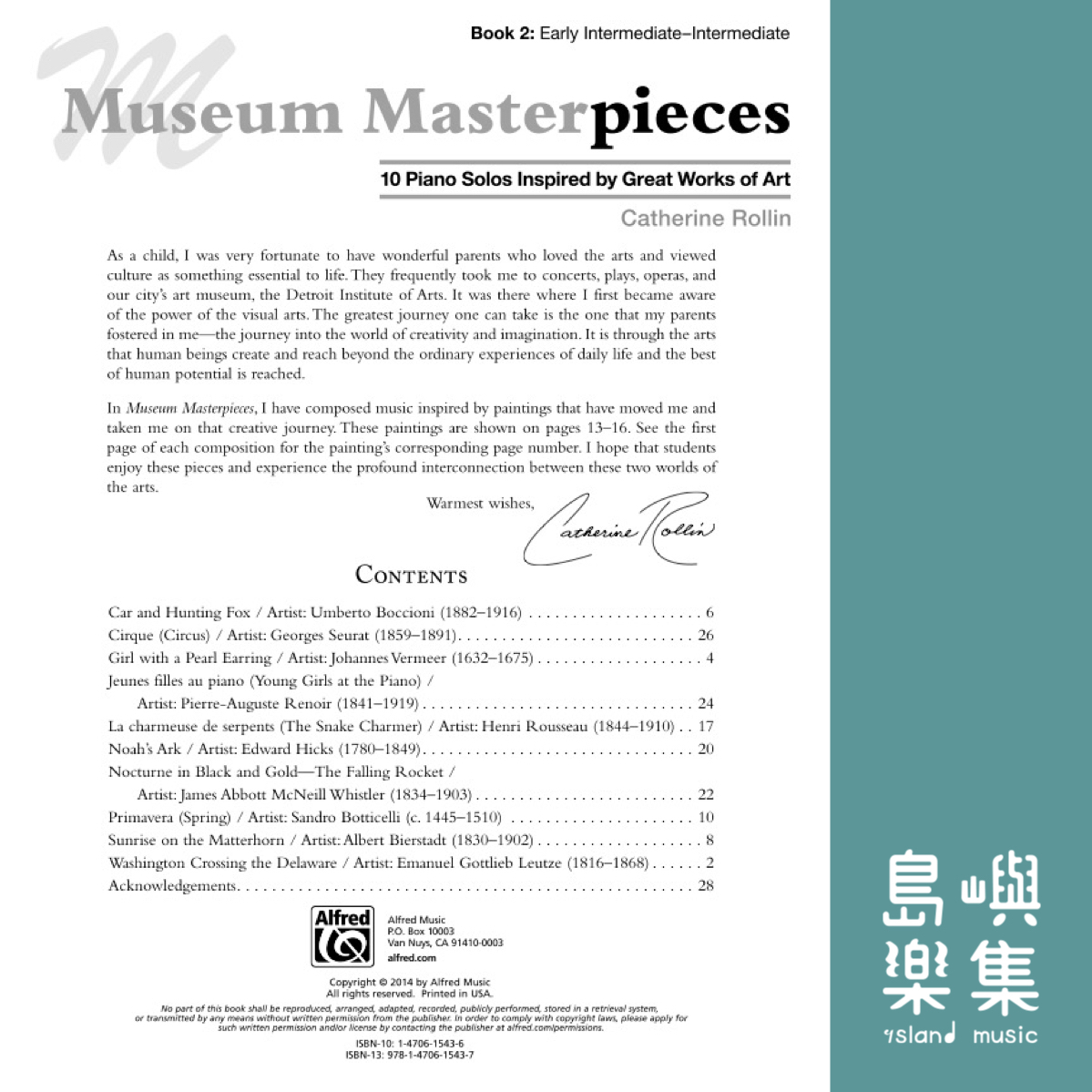 Museum Masterpieces, Book 2: Piano Book