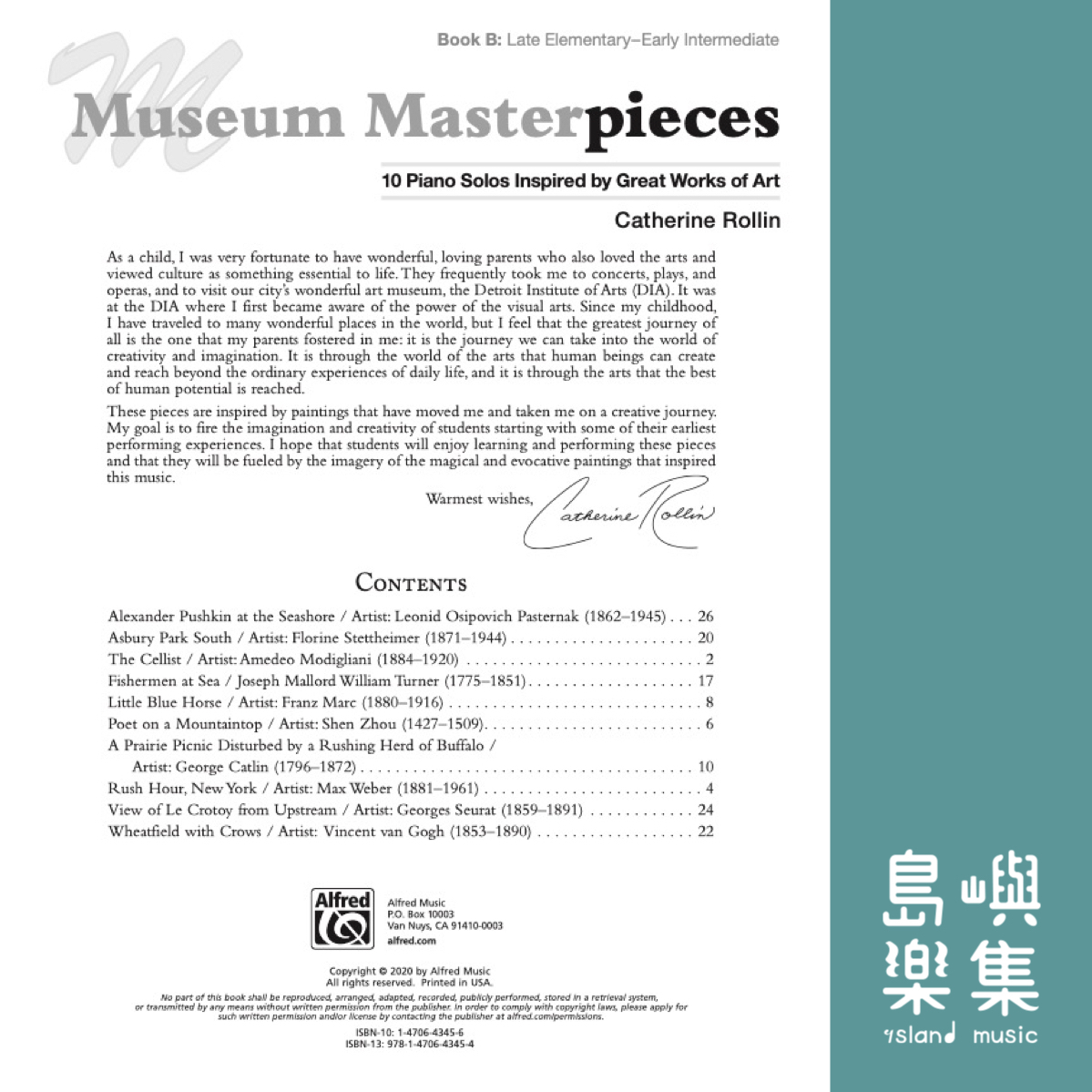 Museum Masterpieces, Book B: Piano Book
