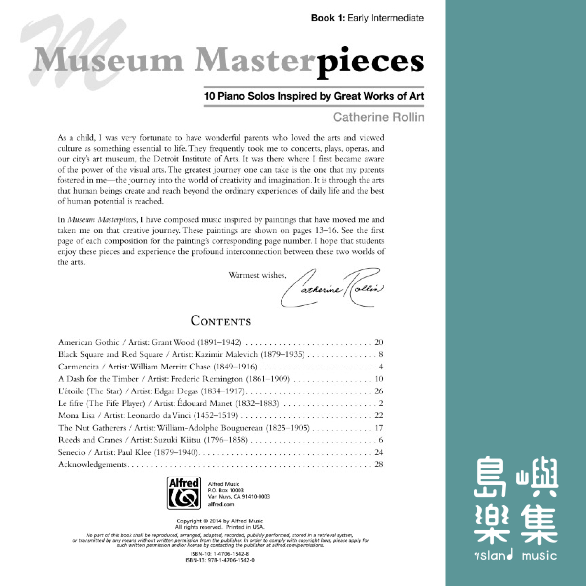 Museum Masterpieces, Book 1: Piano Book