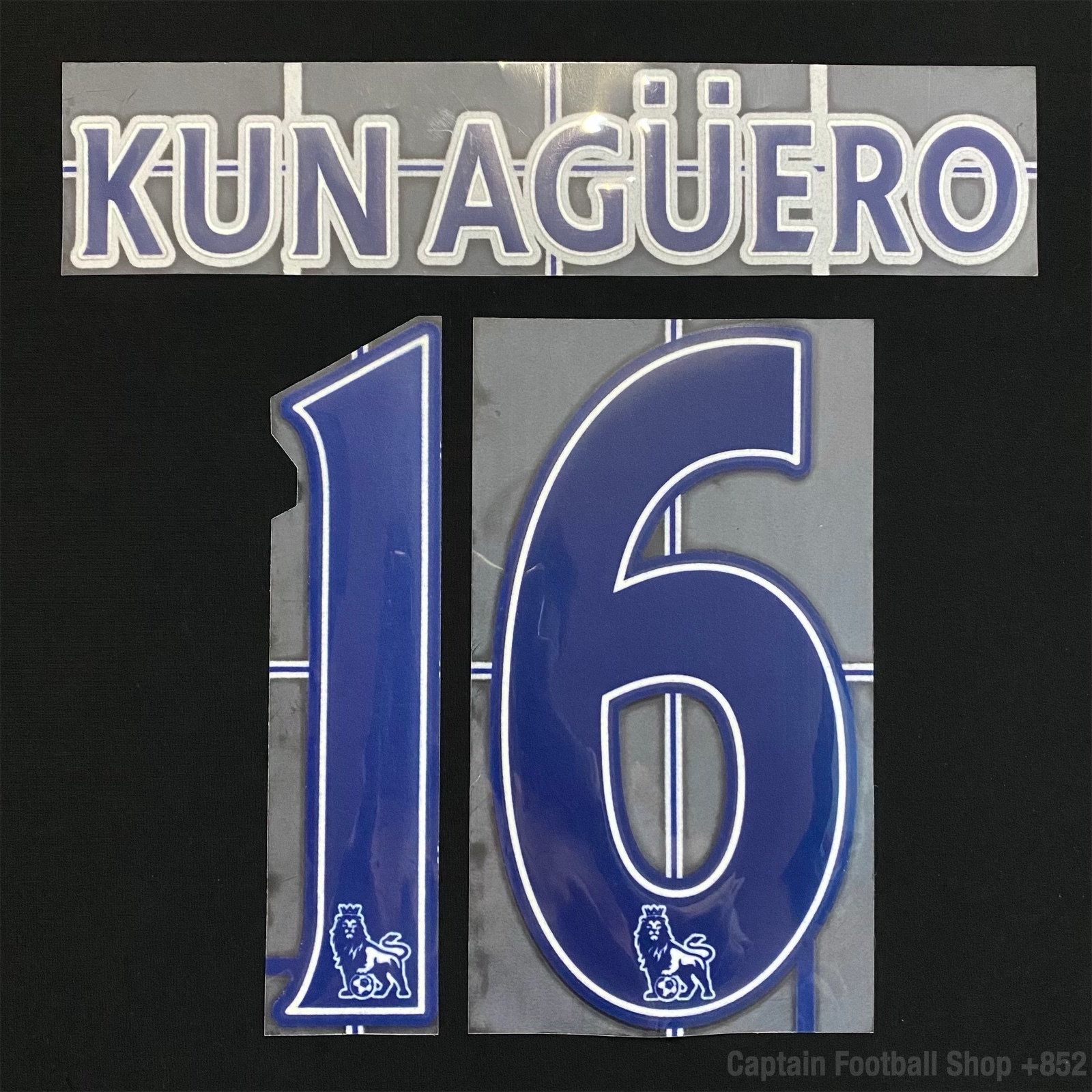 Official 2011-2012 Manchester City Premier League player issue Nameset #16 KUN AGUERO