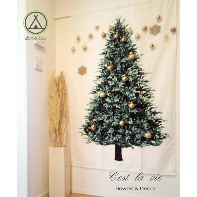 聖誕樹背景掛布－(送3公尺燈條+安裝包)