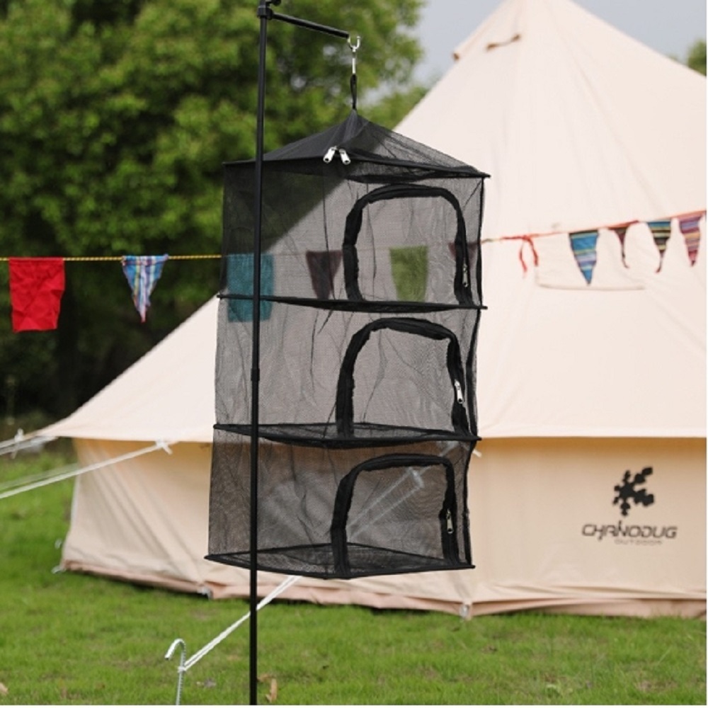 四層方形露營餐具曬網－(3色)