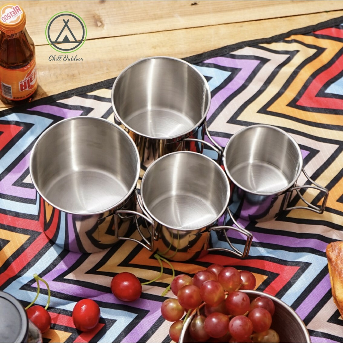 304不鏽鋼折疊收納套杯－(4件套)