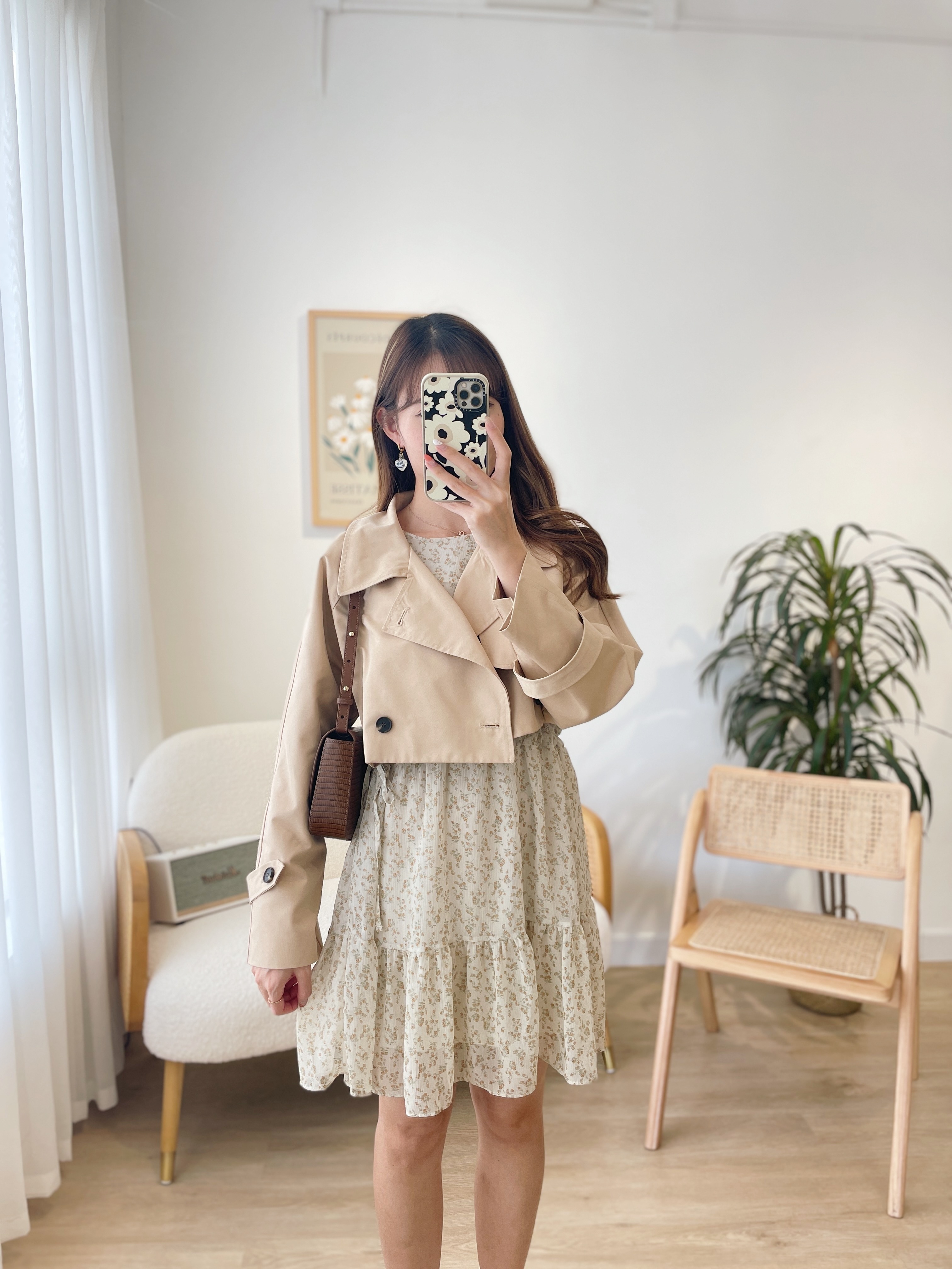 JK100 Danielle Crop Trench Coat