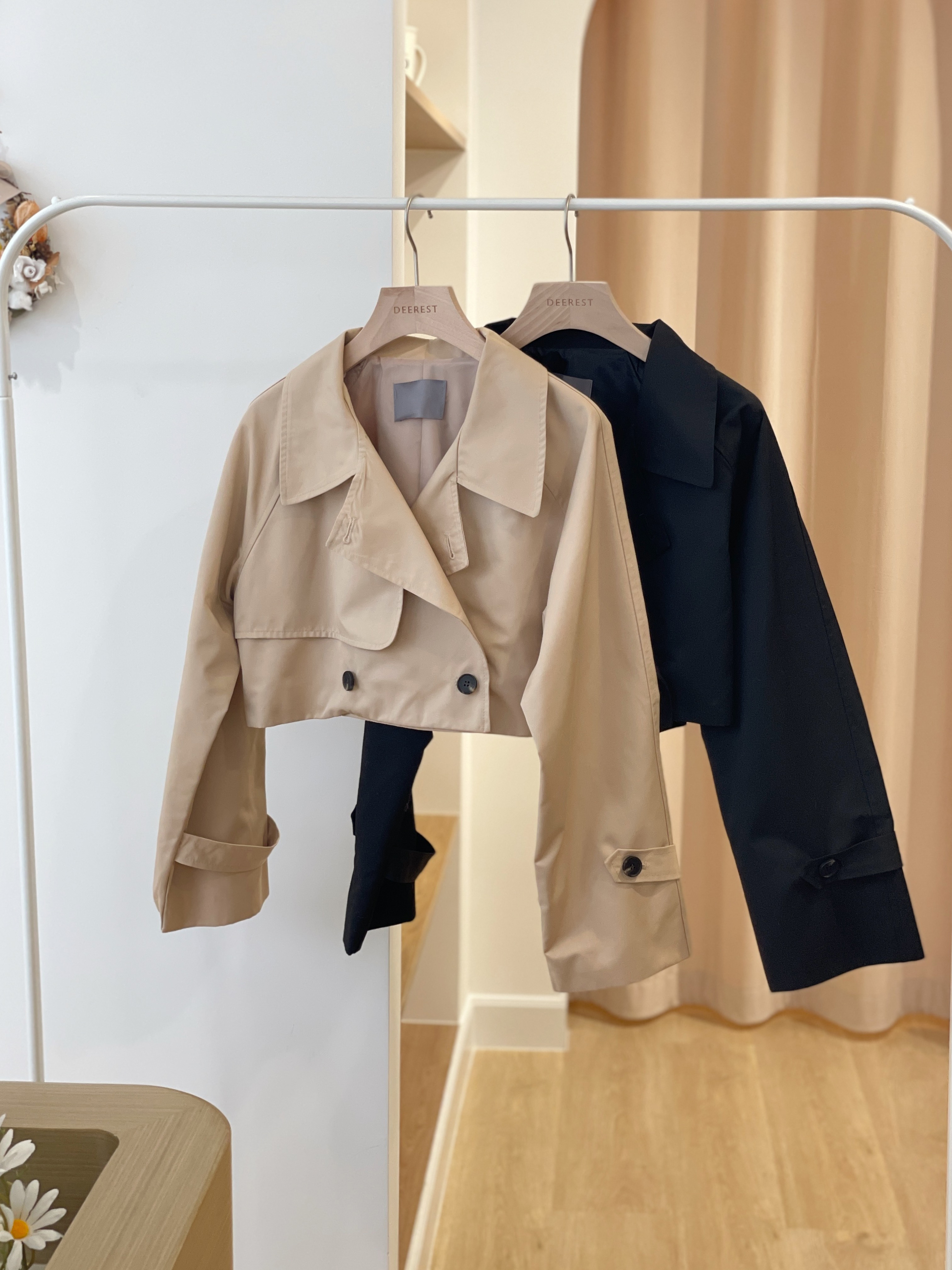 JK100 Danielle Crop Trench Coat