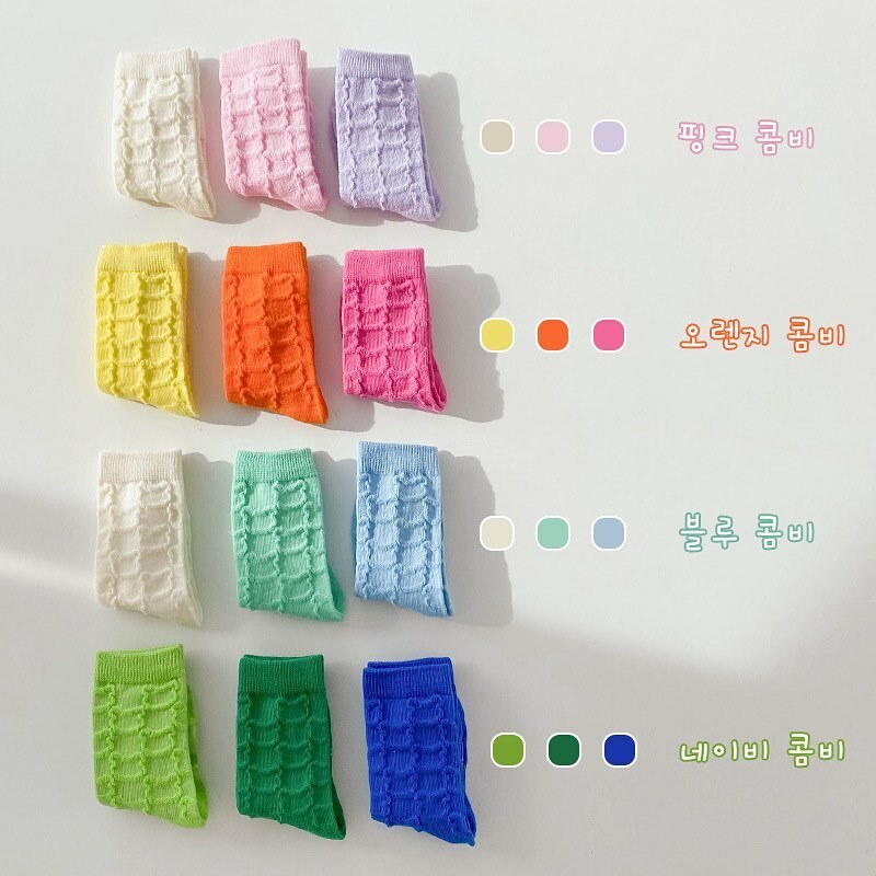 糖果色立體熊熊網眼襪