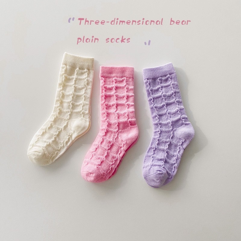 糖果色立體熊熊網眼襪