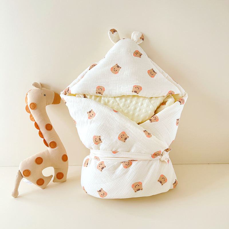 新生兒豆豆絨加厚抱被