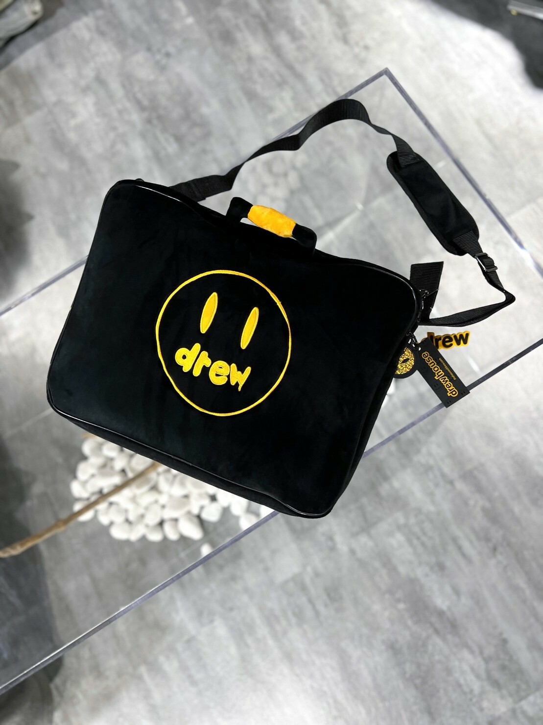 Drew House 小賈款 笑臉Logo絨毛公事包 手提肩背包