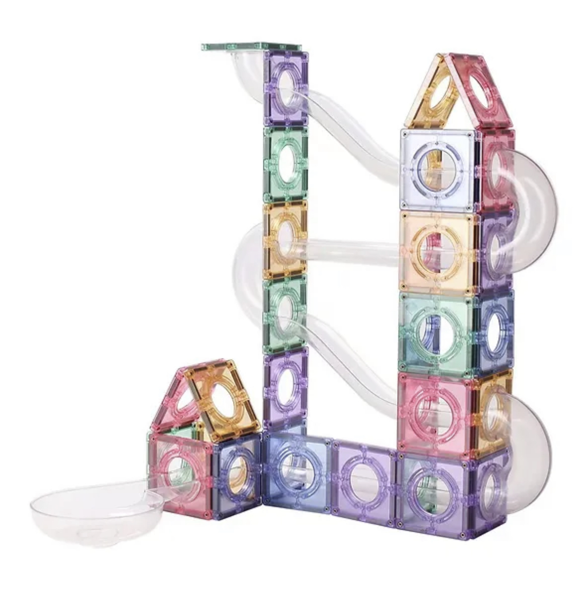 MNTL Magnetic Ball Run Toy Set 80pcs (BR80) Pastel