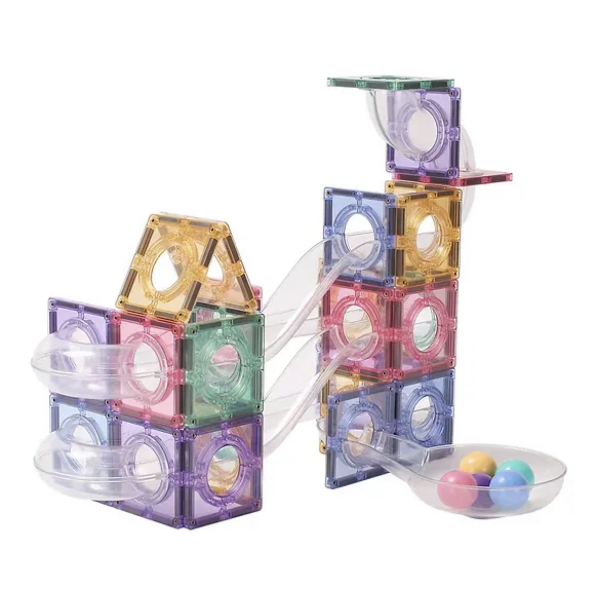 MNTL Magnetic Ball Run Toy Set 80pcs (BR80) Pastel