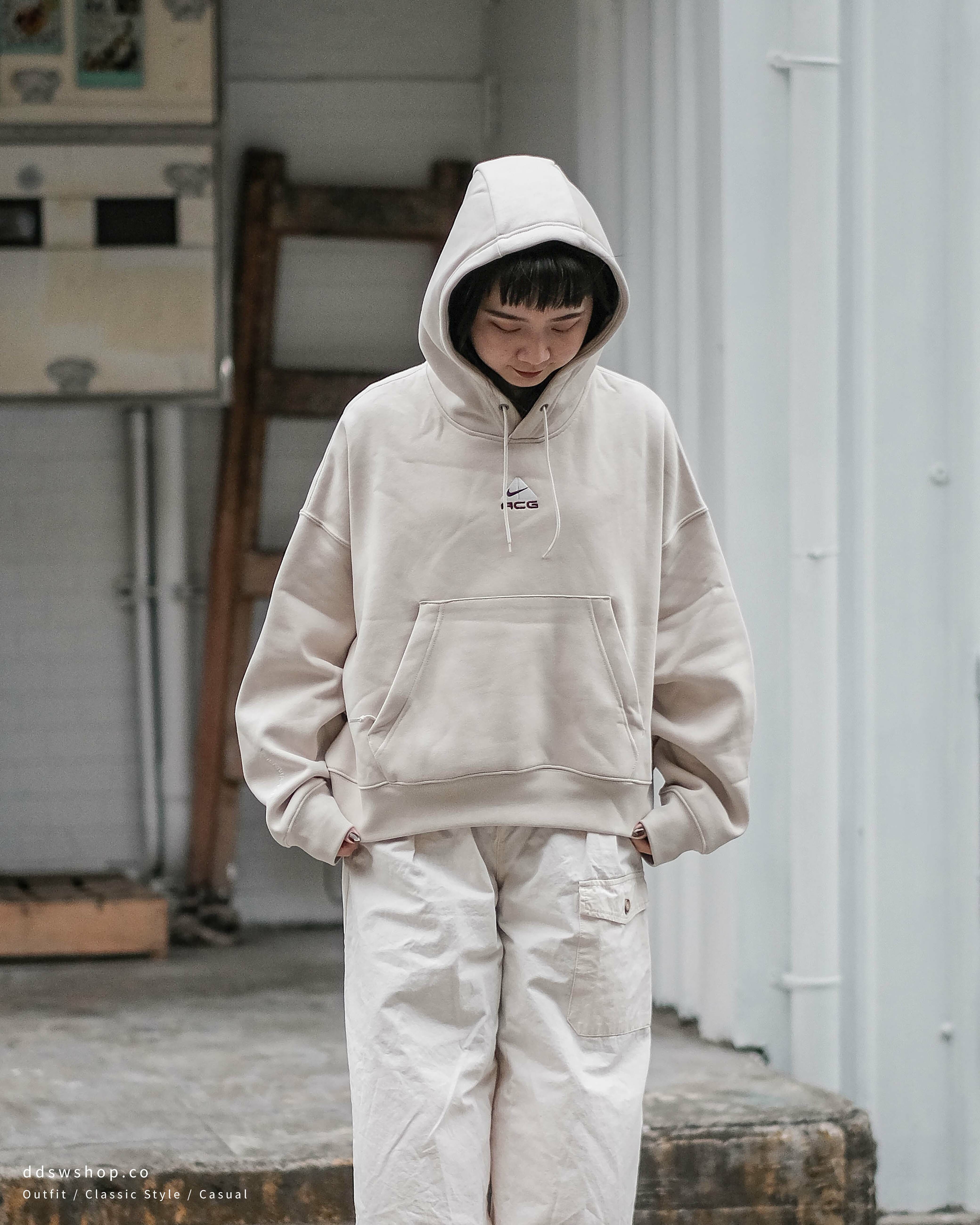 Nike Acg Hoodie 帽踢 短版 重磅 寬鬆 復古刺繡Logo 奶茶 咖啡 DQ5808-104