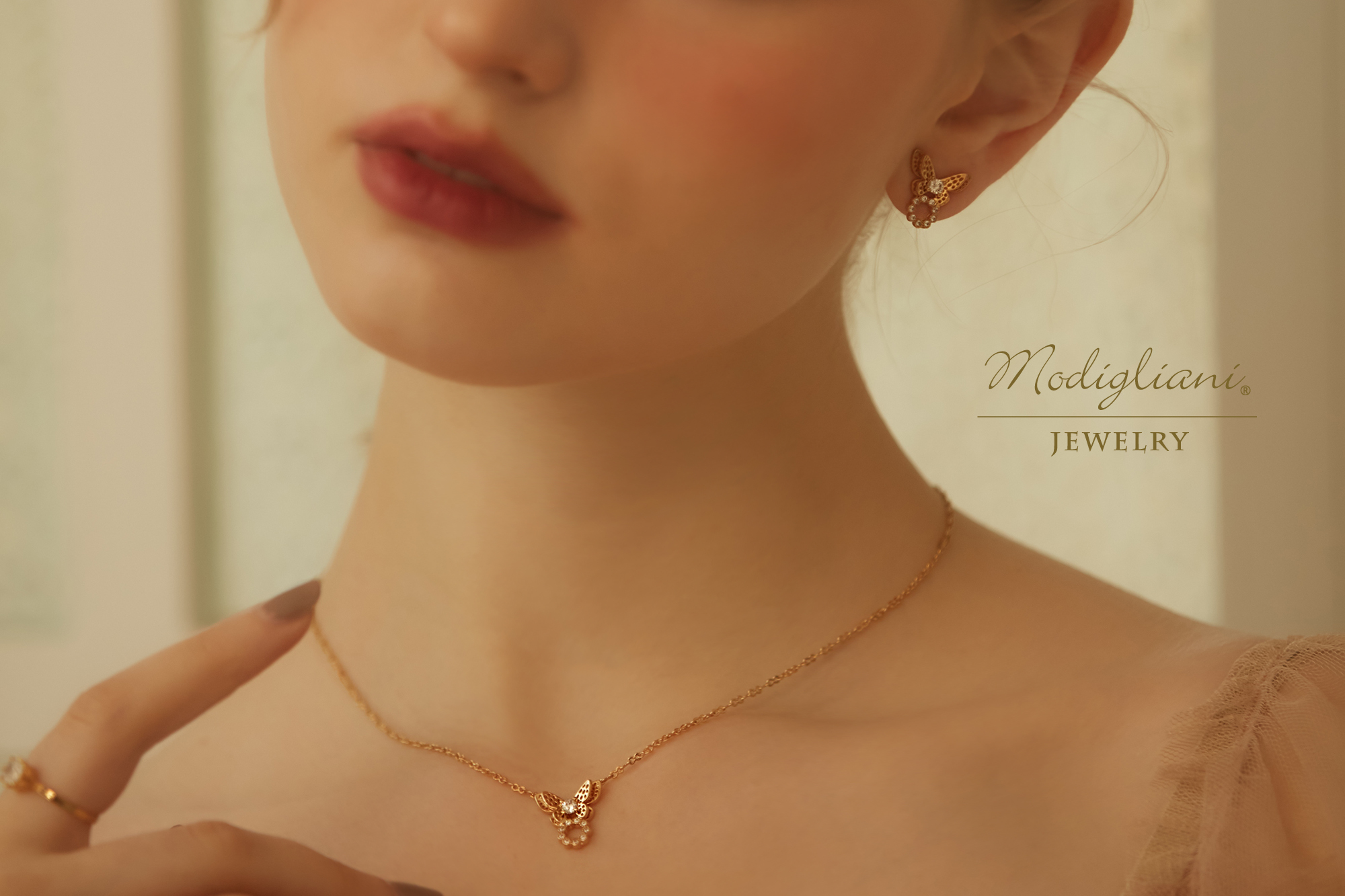 黃銅飾品,黃銅,簡約,氣質,項鍊,蝴蝶,18K金,花草,鋯石,甜美