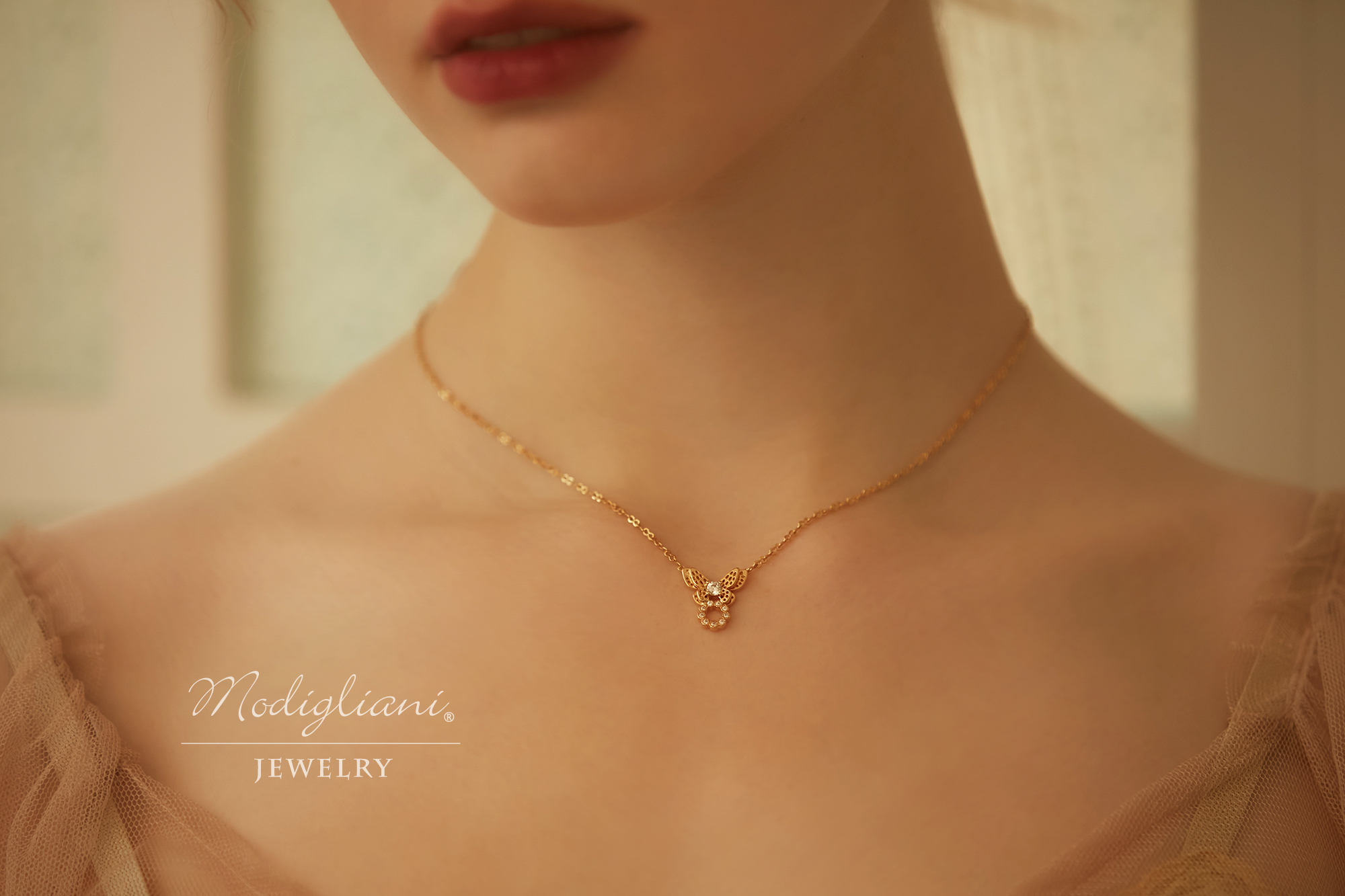 黃銅飾品,黃銅,簡約,氣質,項鍊,蝴蝶,18K金,花草,鋯石,甜美