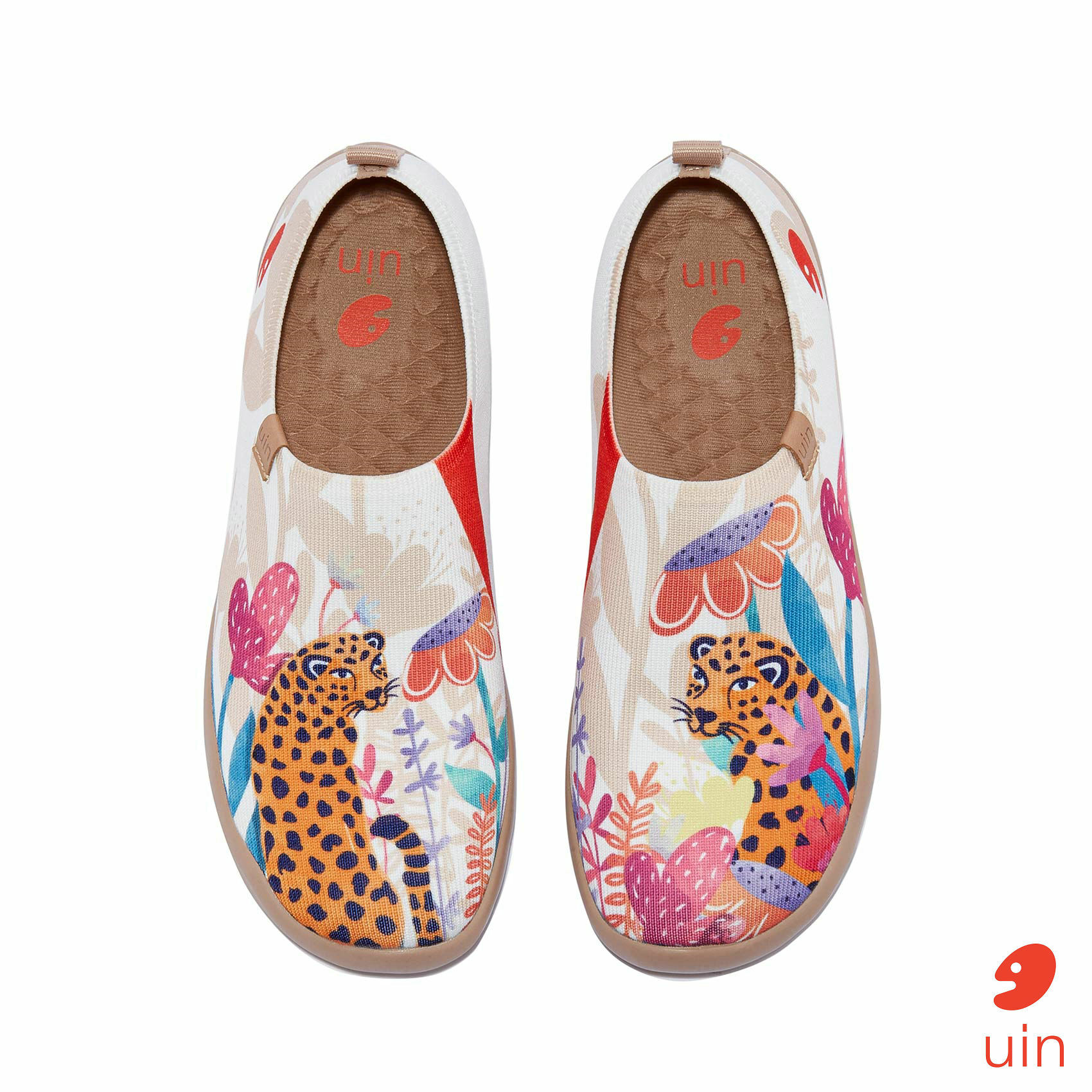 【 Uin 】西班牙原創設計 | 奇花與豹 女鞋 彩繪鞋 休閒鞋 懶人鞋