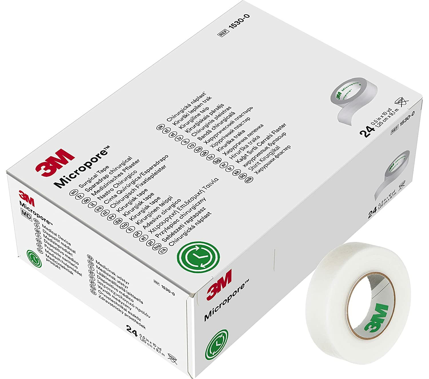 3M™ Micropore™ 醫生紙膠布 1530-0, 半吋闊 (一卷裝)