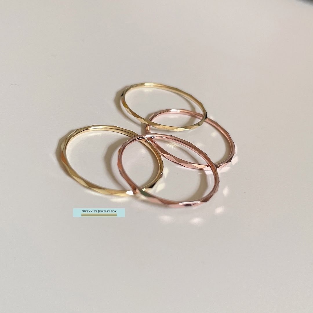 極細Ｋ金戒指-菱形款