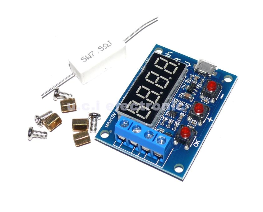 【UCI電子】(二S-3) 電池容量測試儀表數字顯示器 外接負載放電型 12V鉛酸電池18650