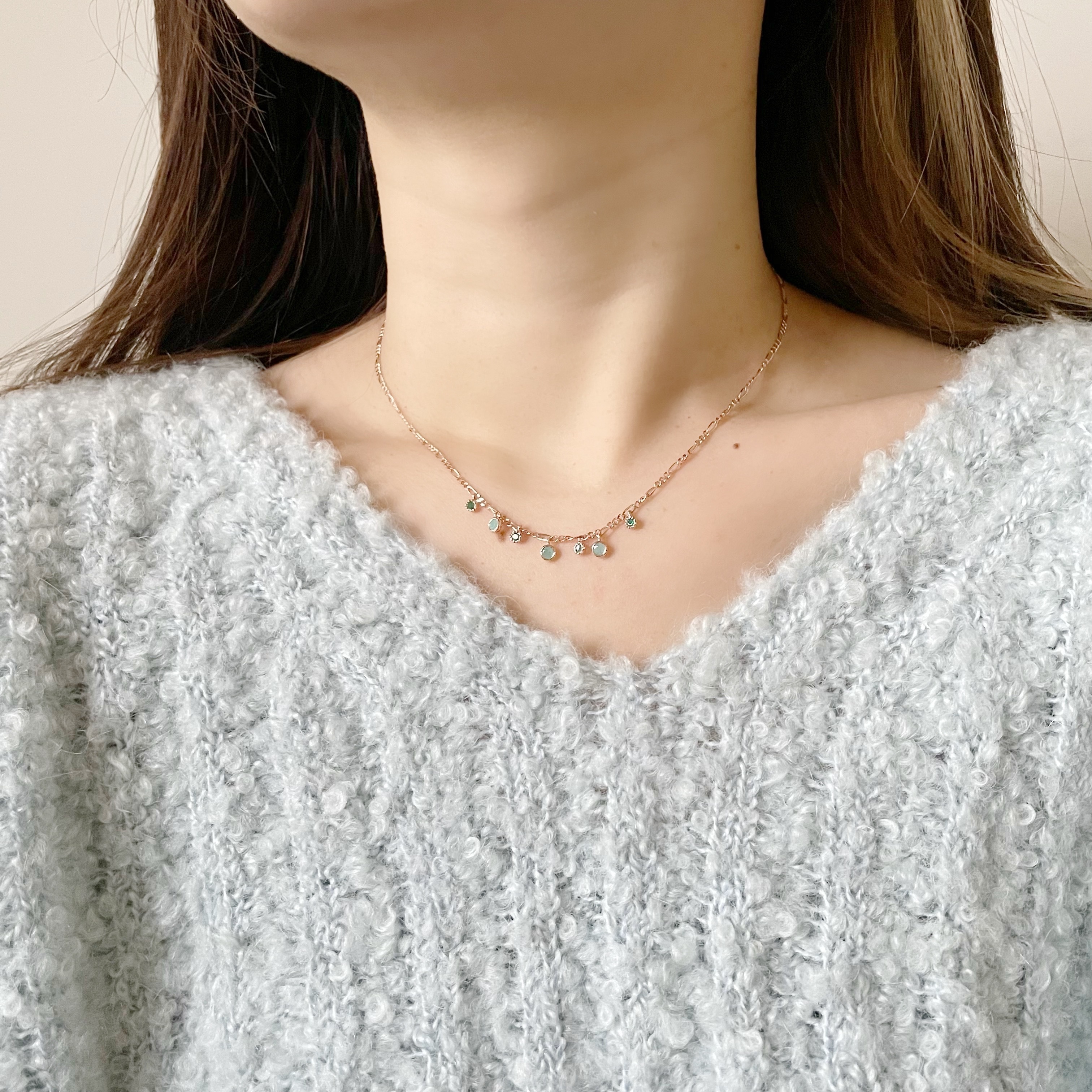 Bubble天河綠瑪瑙項鍊