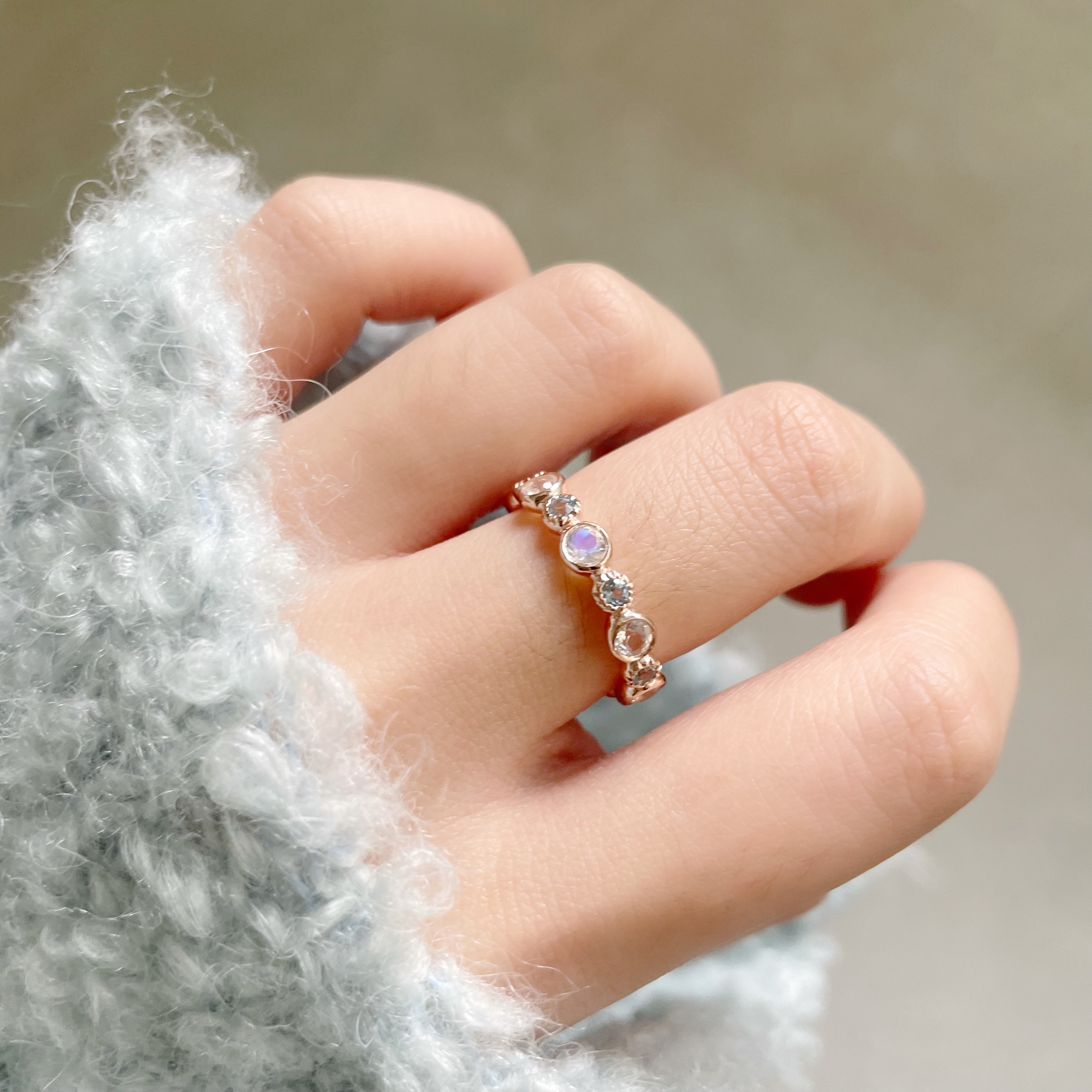 Bubble月光托帕戒指