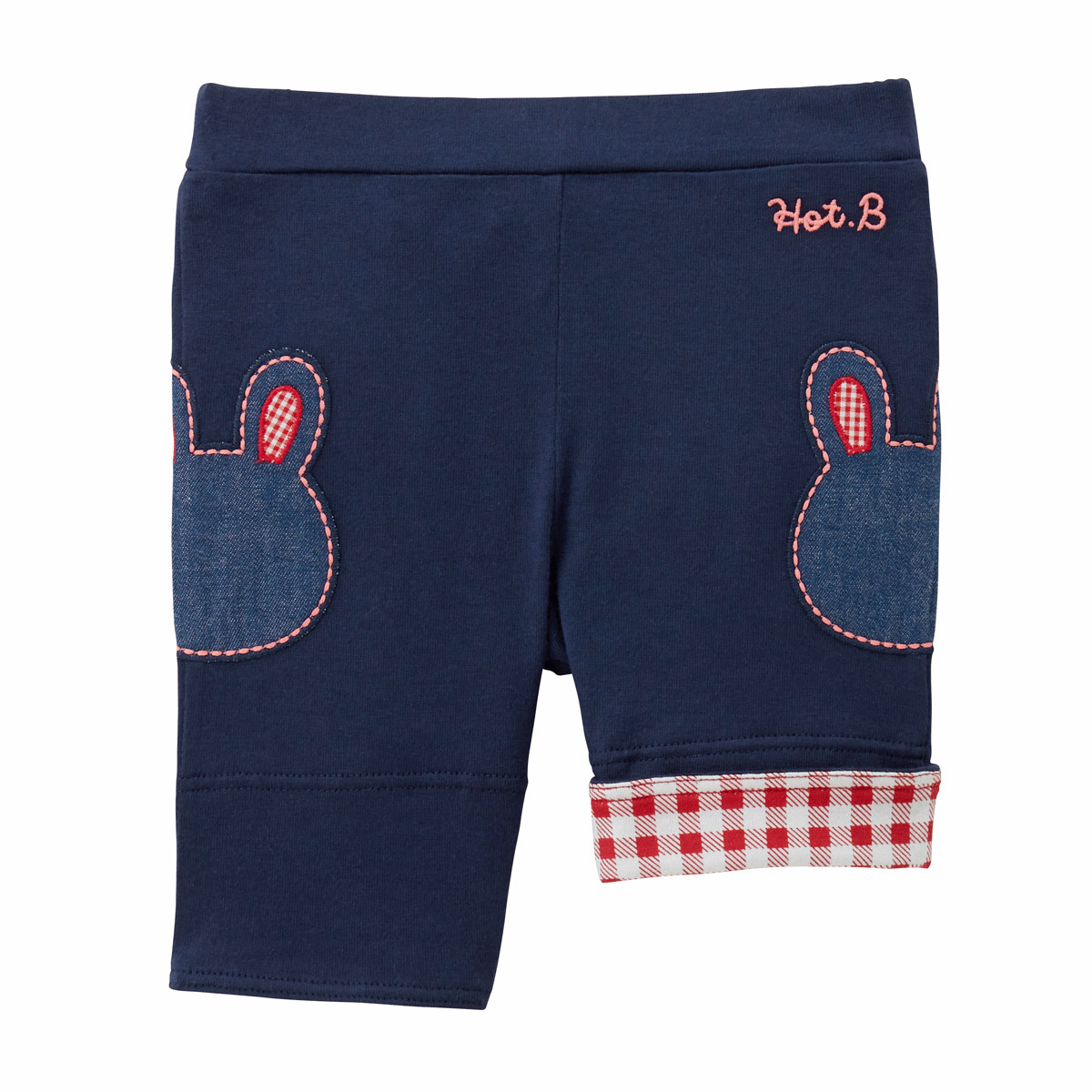 小熊頭6分褲粉色