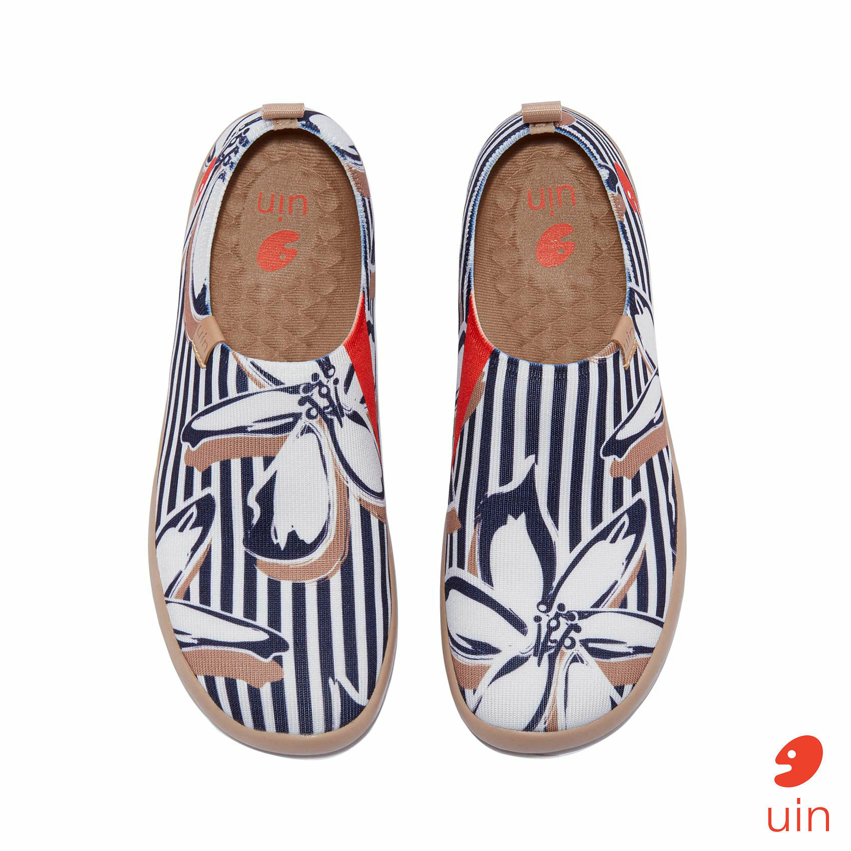 【 Uin 】西班牙原創設計 | 條紋花開 女鞋 彩繪鞋 休閒鞋 懶人鞋