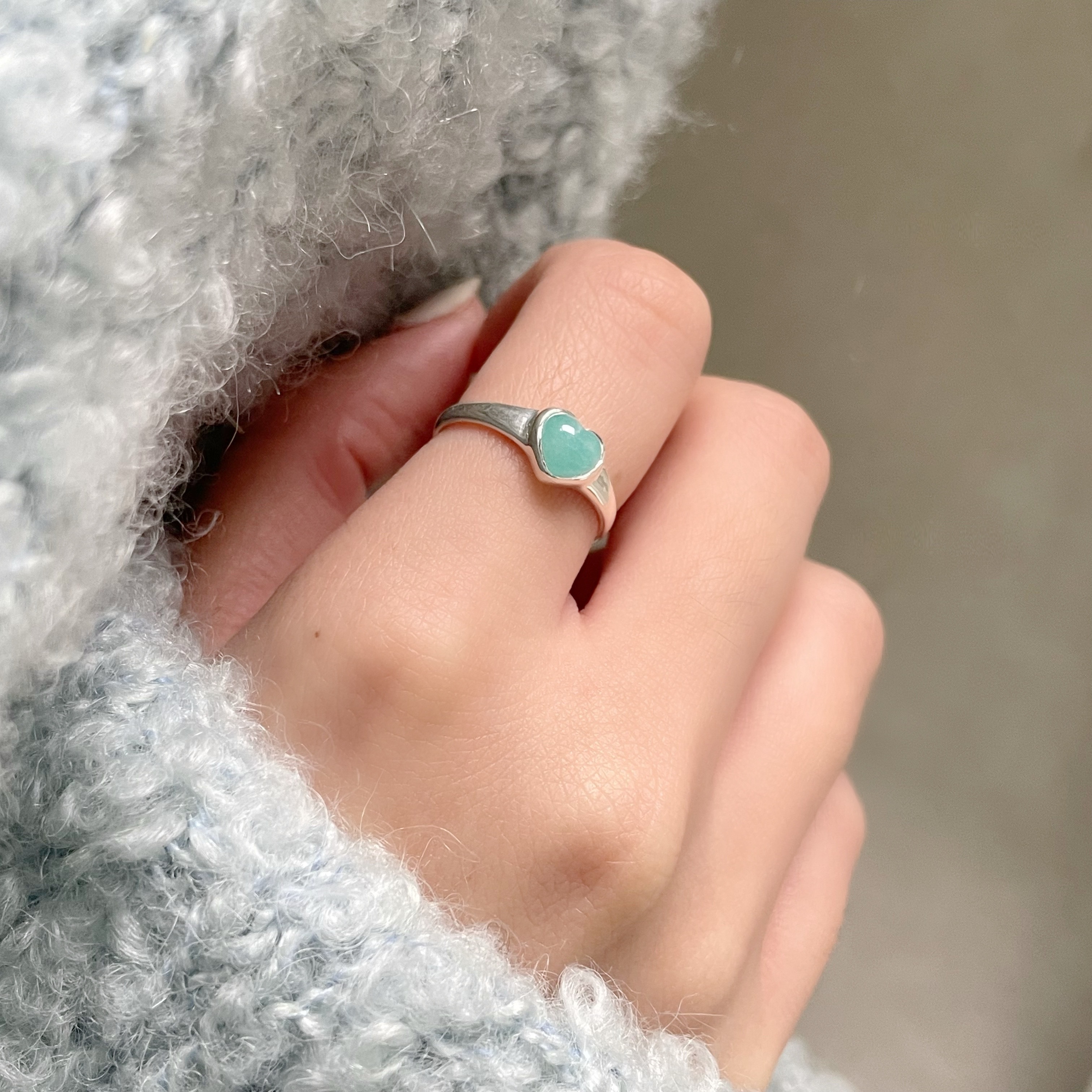 QQ Heart天河石微寬戒指