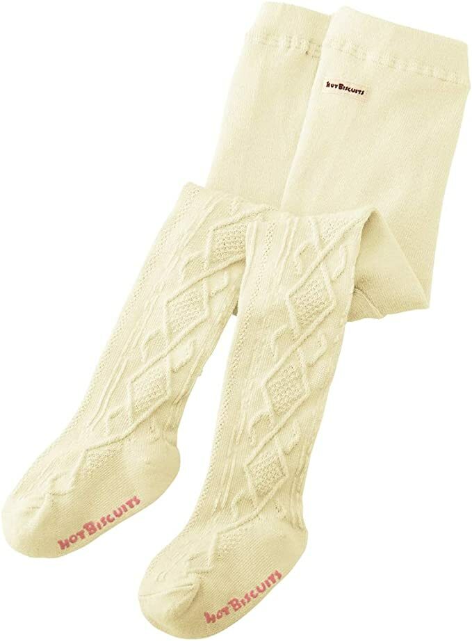 菱格紋褲襪象牙白