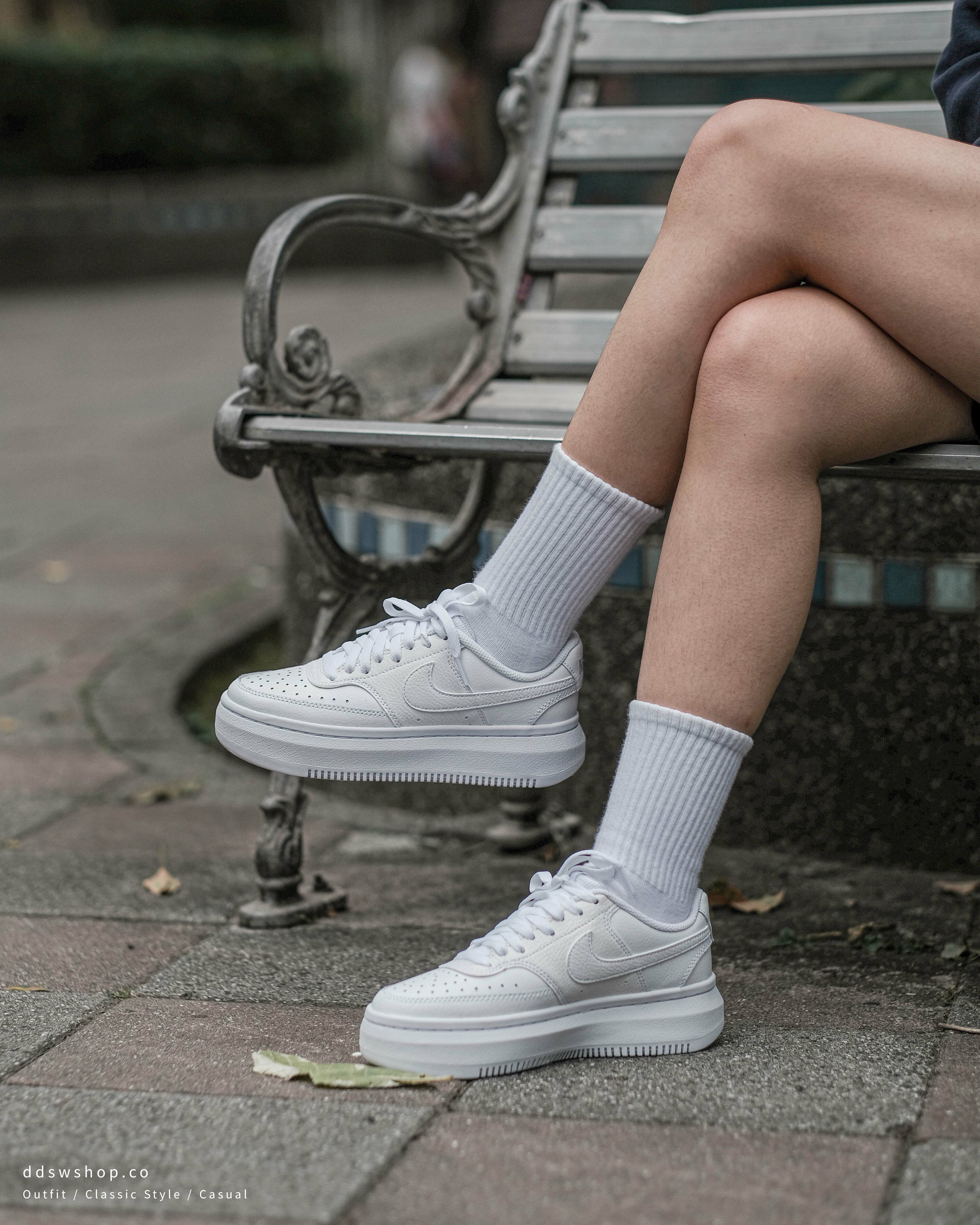 Nike Court Vision Alta 雲朵棉花糖 增高 厚底 小白鞋 全白 DM0113-100