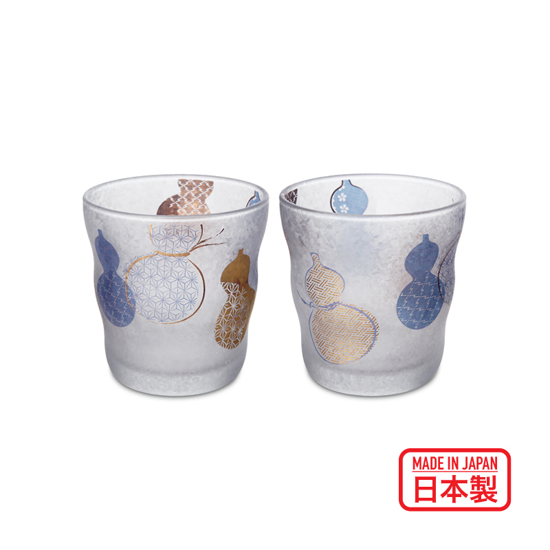日本ADERIA 2件裝335ml玻璃威士忌杯-葫蘆 -S-6302