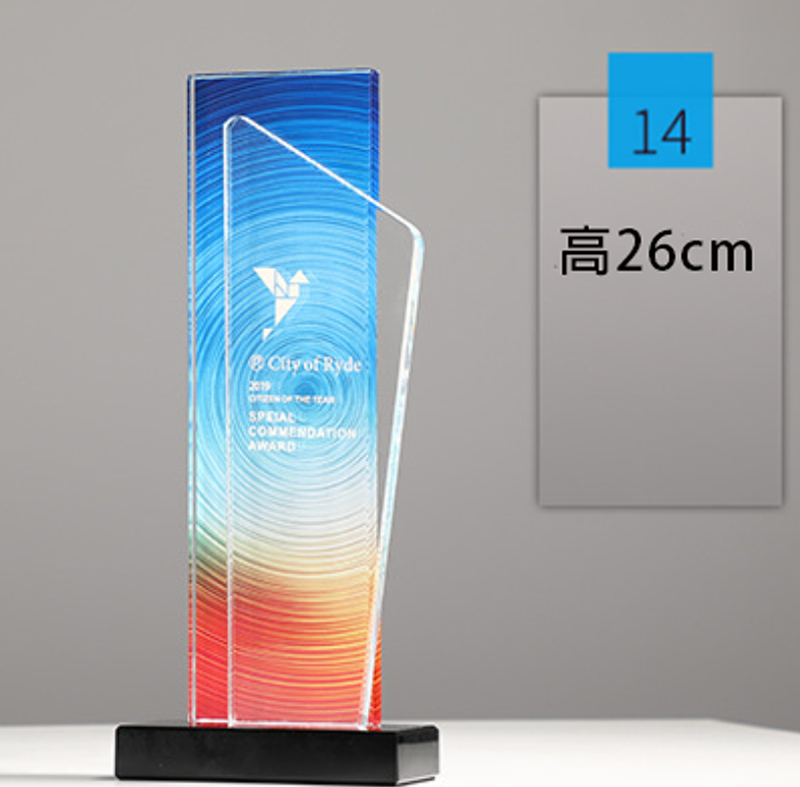 破盤價 榮譽彩印頒獎牌製作水晶-A14款 升級送激光刻字 A14