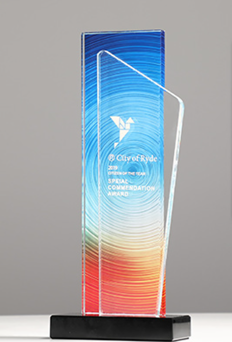 破盤價 榮譽彩印頒獎牌製作水晶-A14款 升級送激光刻字 A14