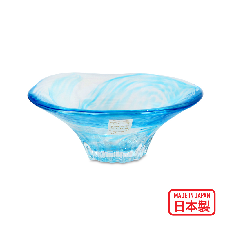 日本ADERIA 玻璃清酒杯-富士山-天藍 -F-47153