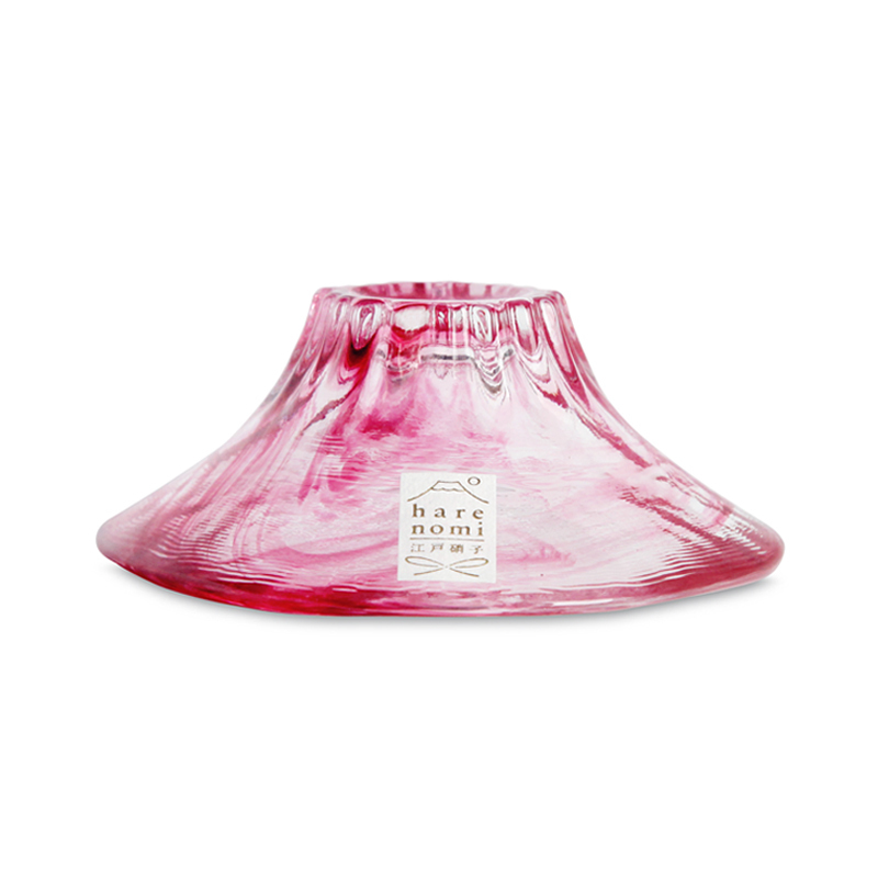 日本ADERIA 玻璃清酒杯-富士山-紅 -F-47154