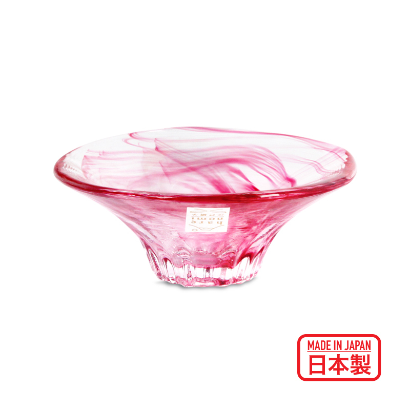 日本ADERIA 玻璃清酒杯-富士山-紅 -F-47154