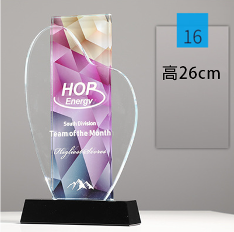 破盤價 榮譽彩印頒獎牌製作水晶-A16款 升級送激光刻字 A16