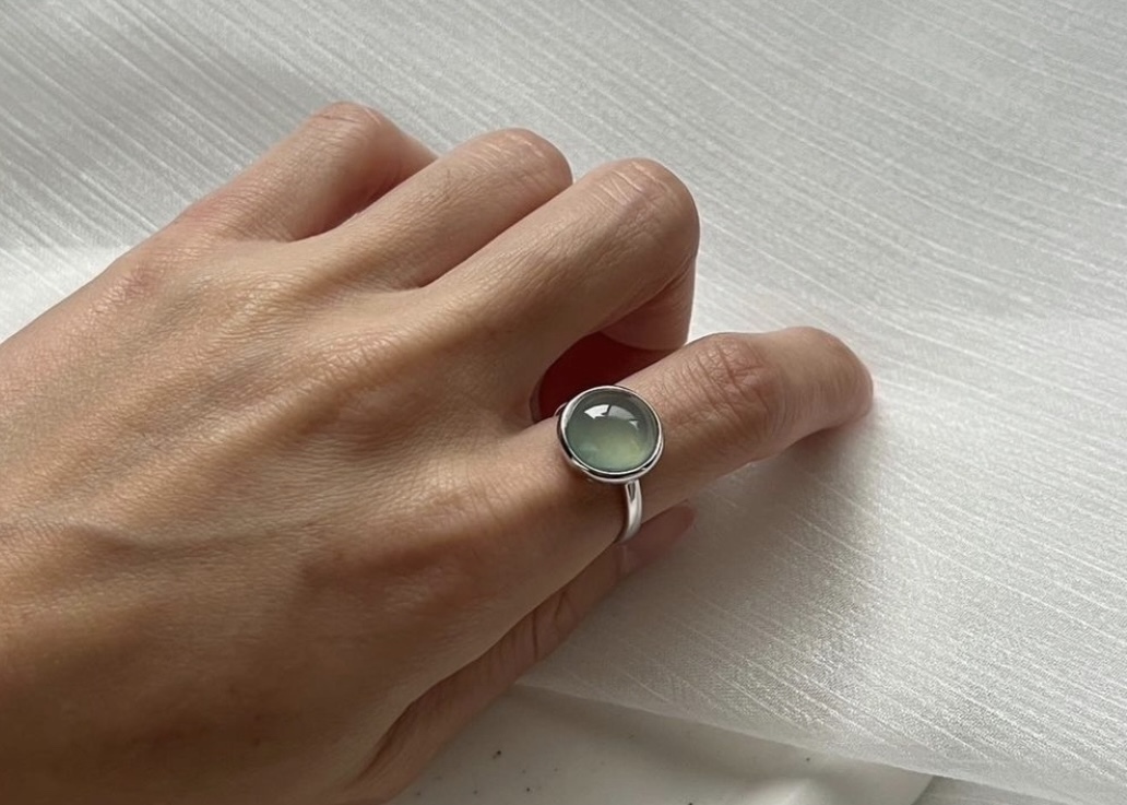 高冰藍綠翡翠戒指