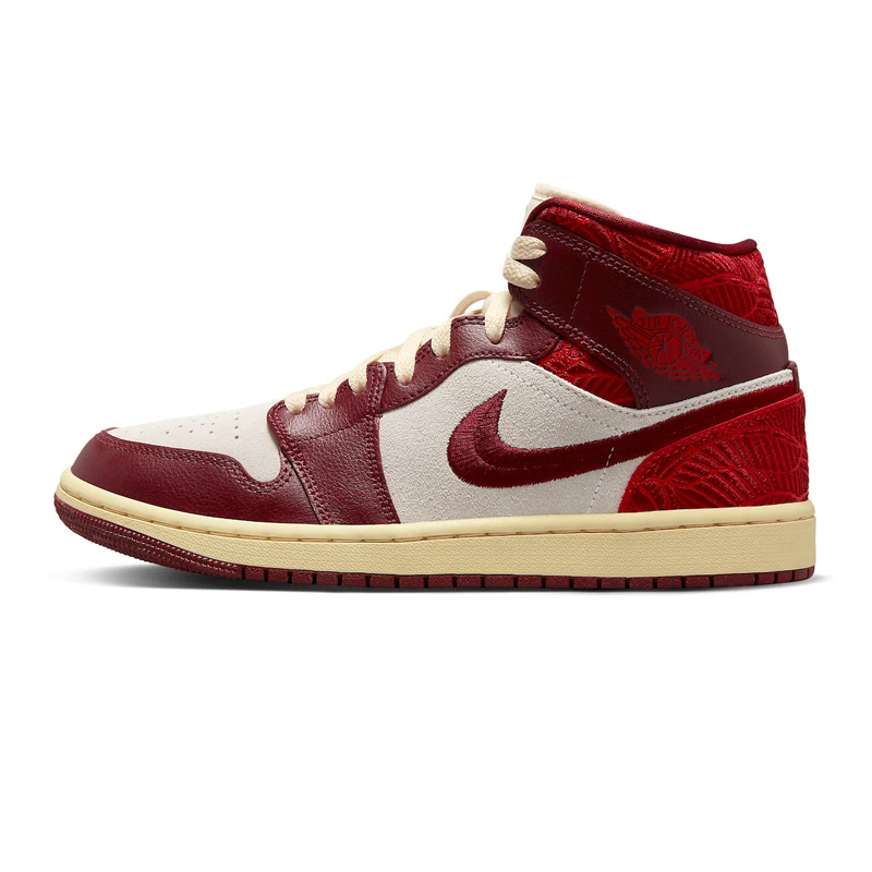 Air Jordan 1 Mid SE W "Tiki Leaf" 紅葉 麂皮 刺繡 女鞋 男女段 DZ2820-601 [台灣現貨]
