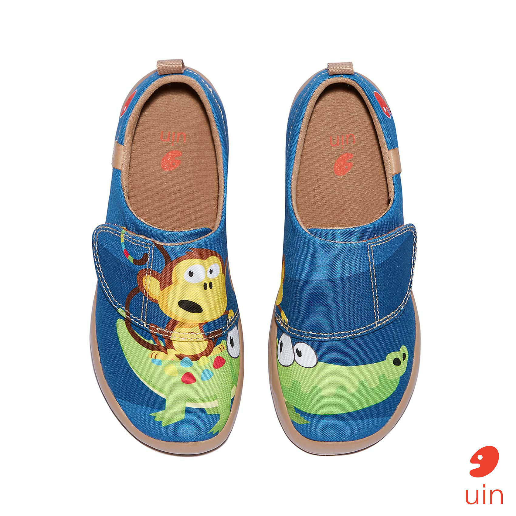 【 Uin 】西班牙原創設計 | 猴子與鱷魚 彩繪休閒童鞋