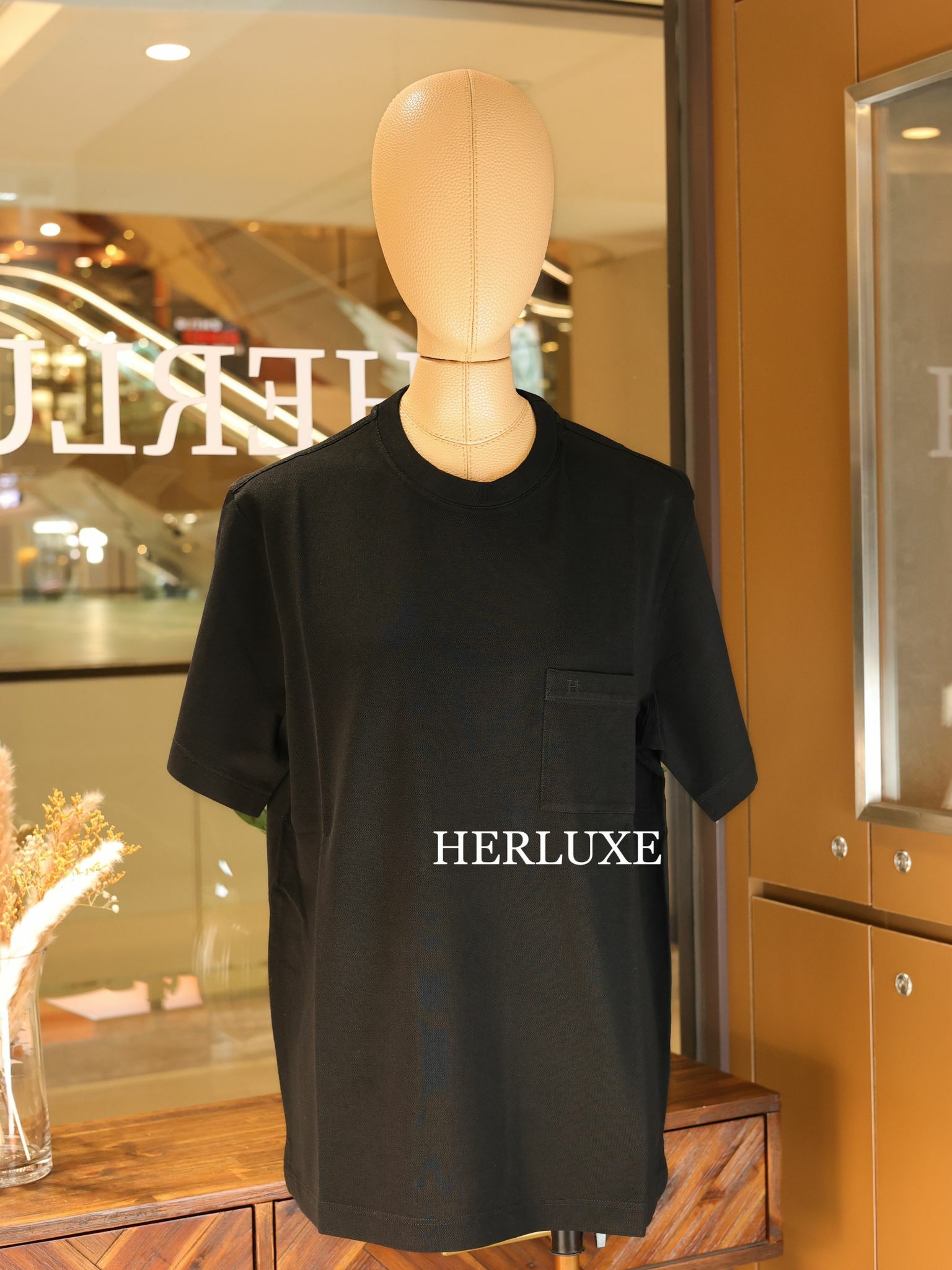 T-shirt ras du cou pique de coton 02 noir （可預訂尺碼）