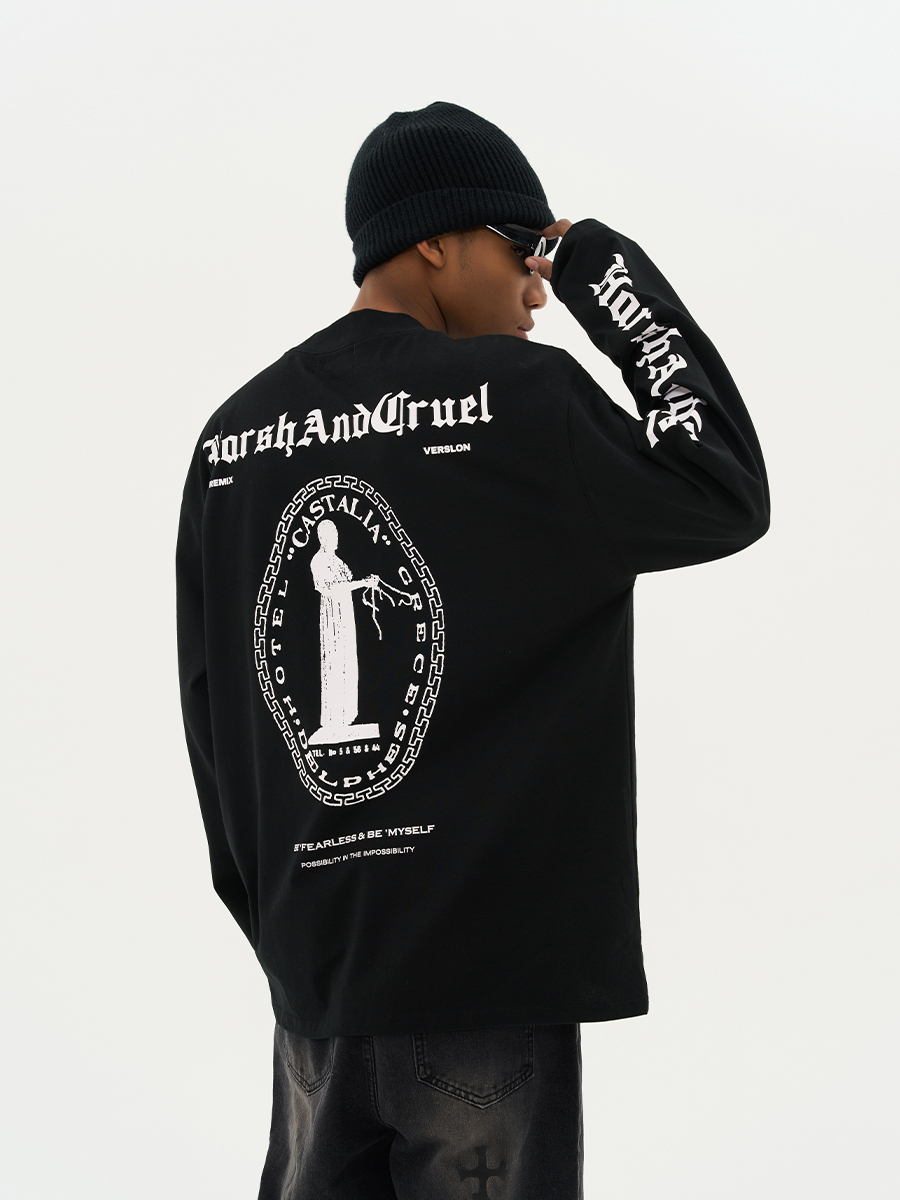 Harsh and Cruel 23SS 歌德字體排版長袖 HM231020043